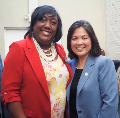 Image is of President Jones and U.S. Acting Secretary of Labor Julie Sue